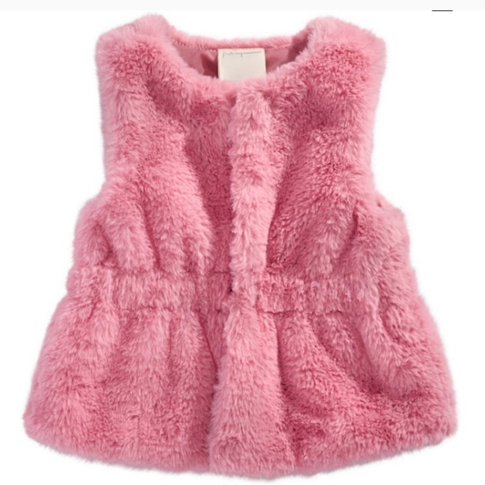 NWT Faux fur pink vest First Impressions baby girl size 4t